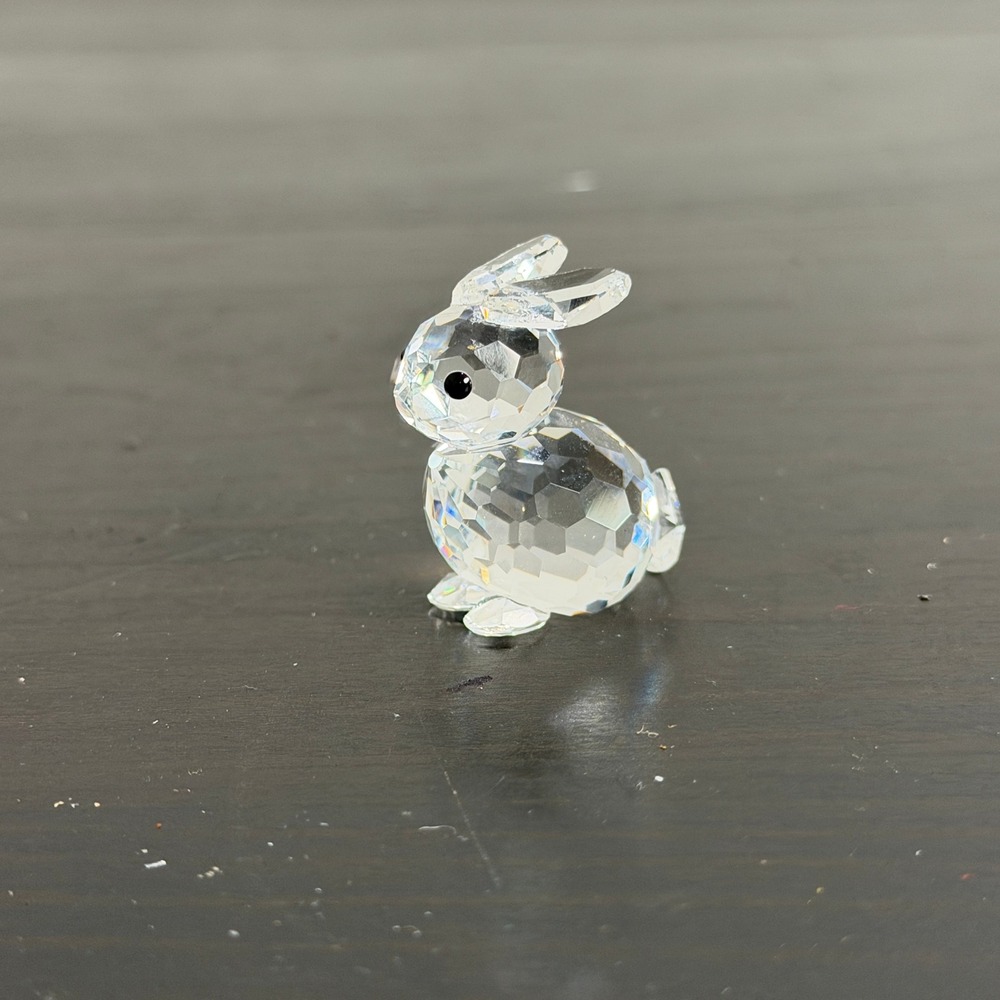 Swarovski Crystal Bunny Rabbit Figurine Clear Faceted Miniature NO BOX